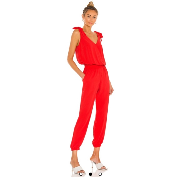 Amanda Uprichard Red Josephina Tracksuit Crimson romper romantic feminine large - Picture 2 of 10